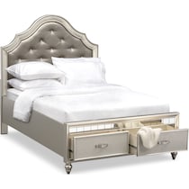 serena youth platinum silver full bed w storage   