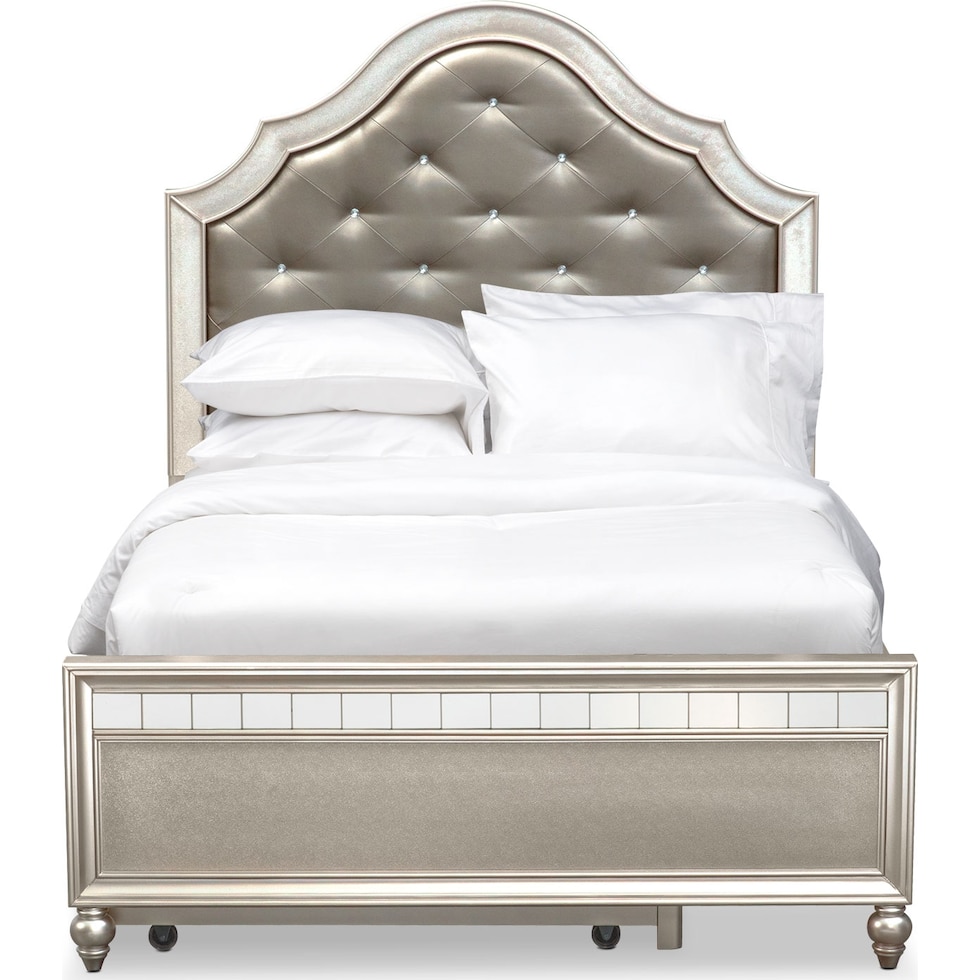 serena youth platinum silver full bed with trundle   