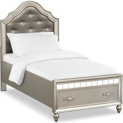 Serena Twin Storage Bed - Platinum