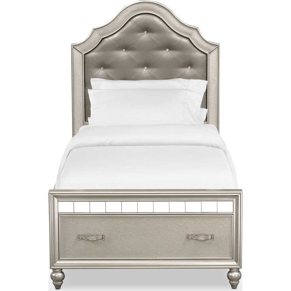 Serena Twin Storage Bed Platinum Value City Furniture
