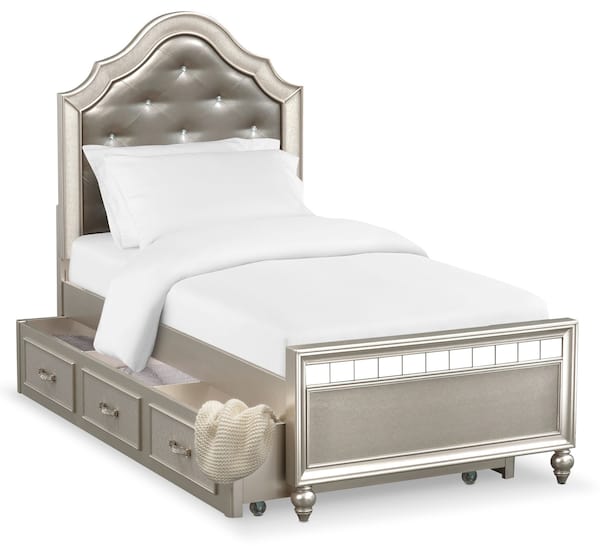Serena Twin Trundle Bed Platinum Value City Furniture