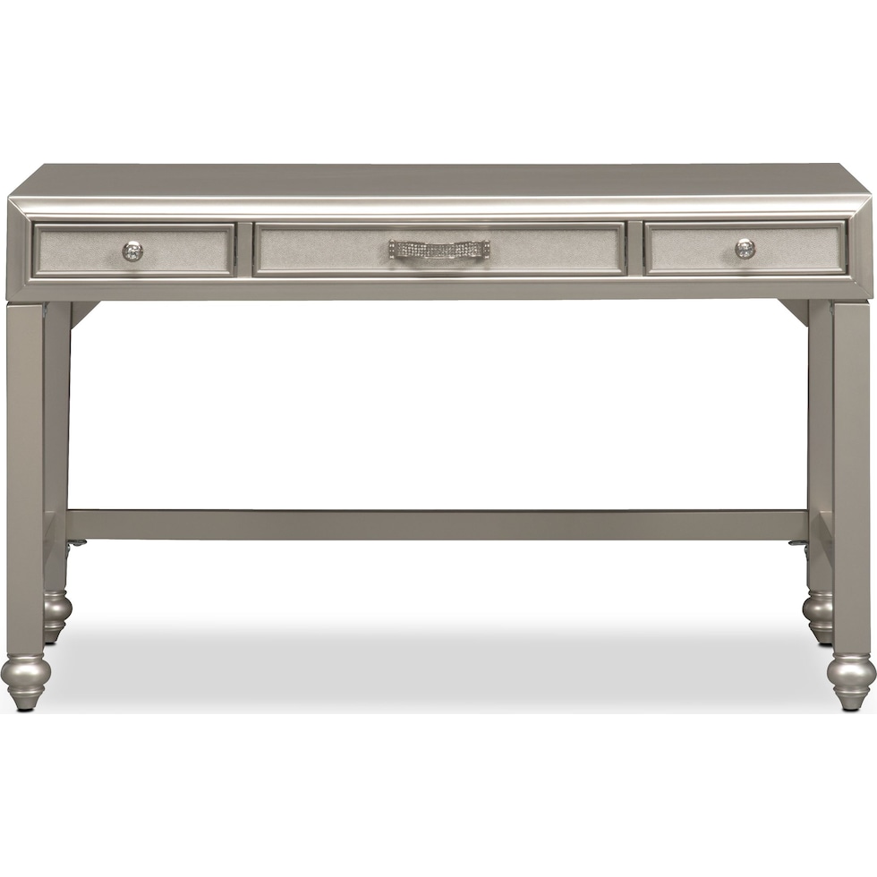 serena youth platinum silver vanity desk   