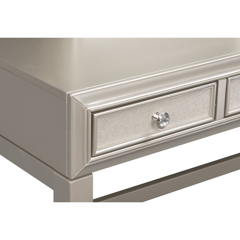 serena youth platinum silver vanity desk   