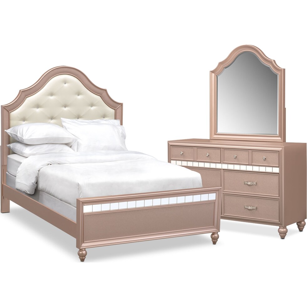 serena youth rose quartz pink  pc full bedroom   