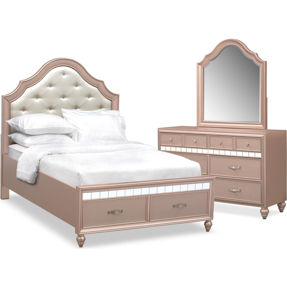 serena youth rose quartz pink  pc full bedroom   