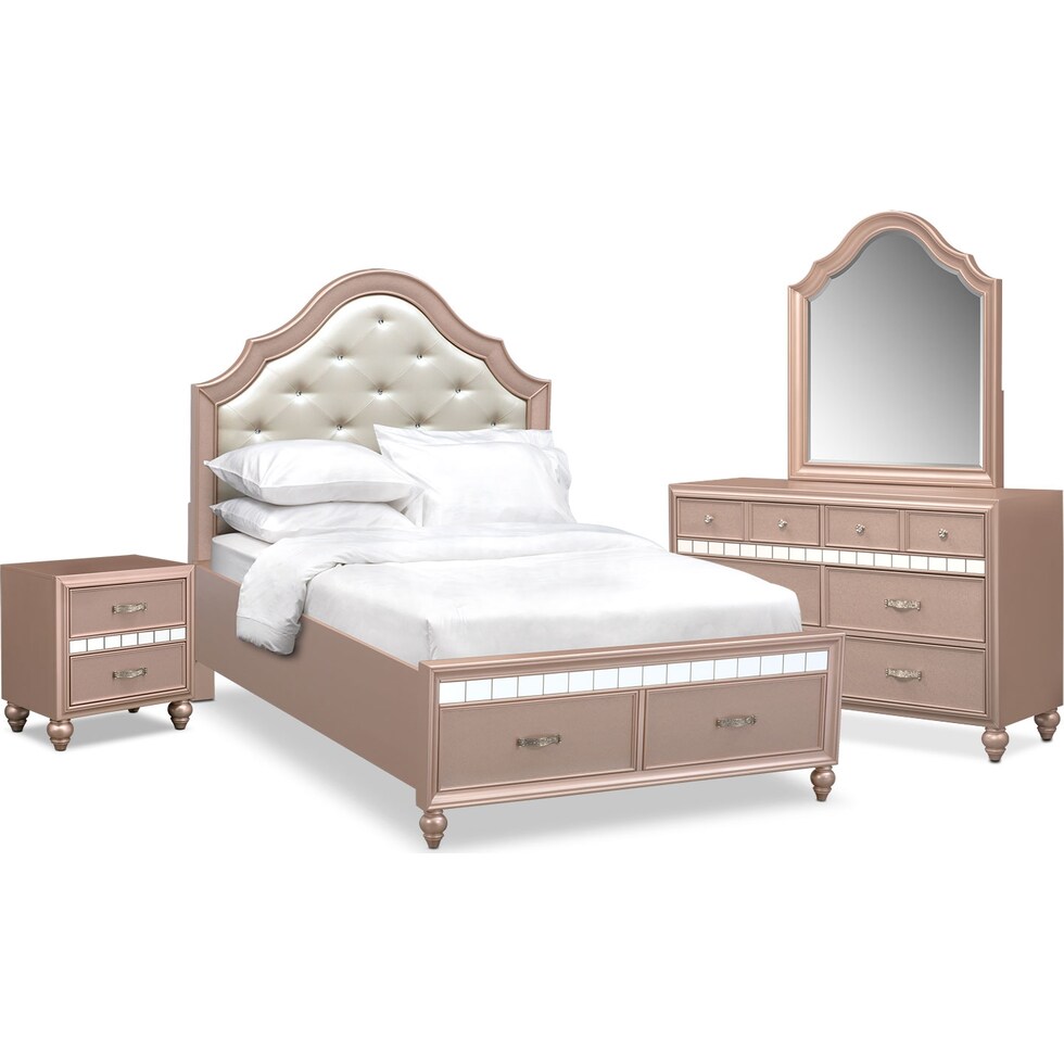 serena youth rose quartz pink  pc full bedroom   