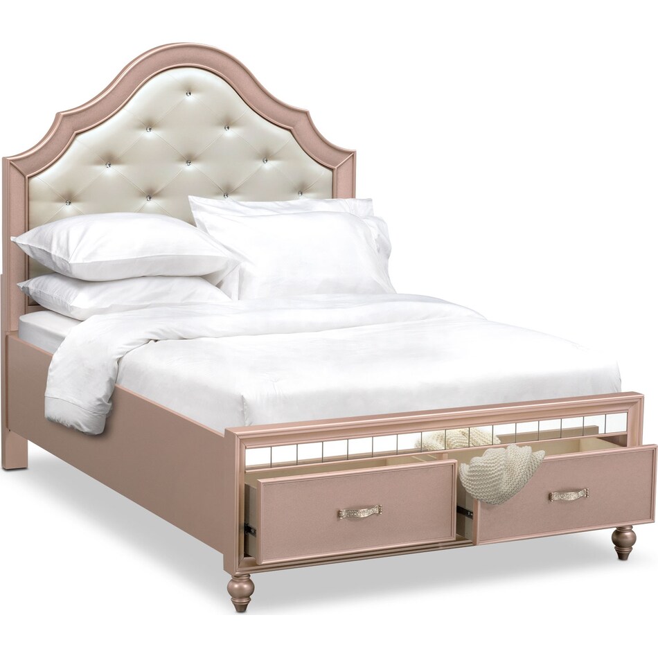 Serena Full Storage Bed Rose Quartz Value City Furniture