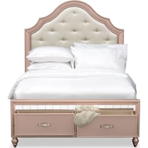 serena youth rose quartz pink full bed w storage   