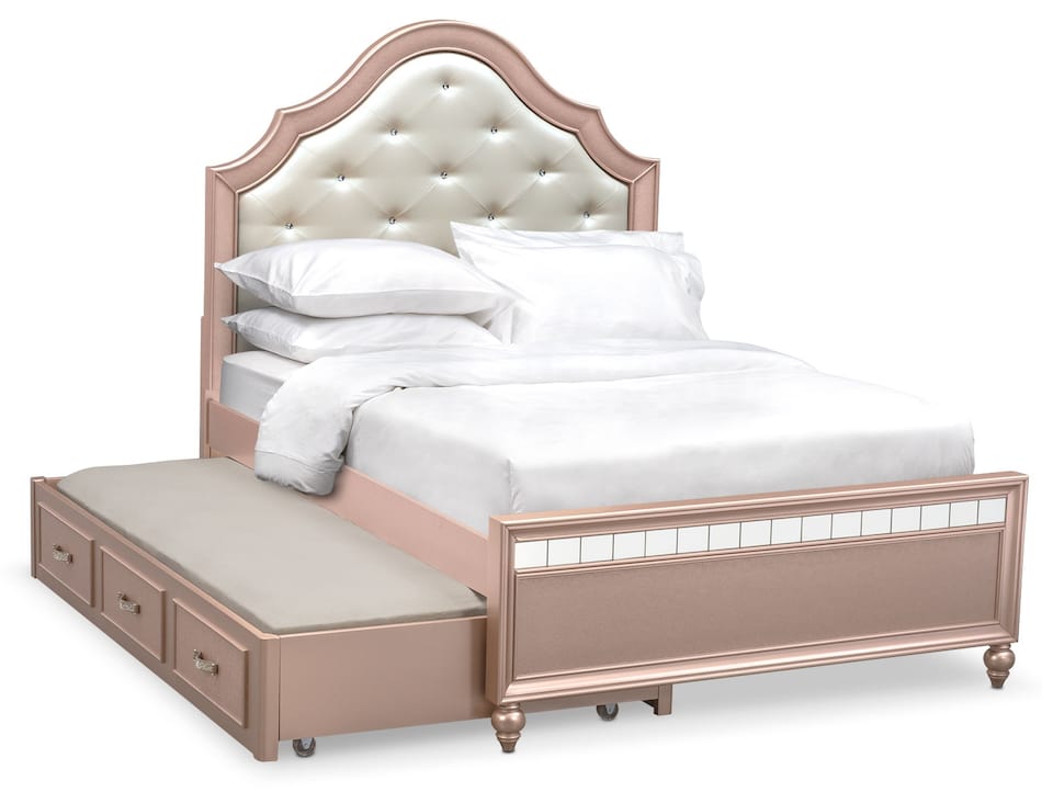 Serena Full Trundle Bed Rose Quartz Value City Furniture