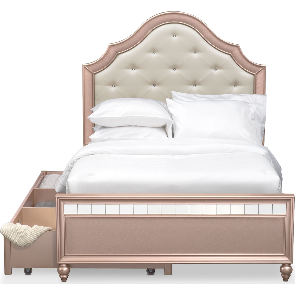 serena youth rose quartz pink full bed with trundle   