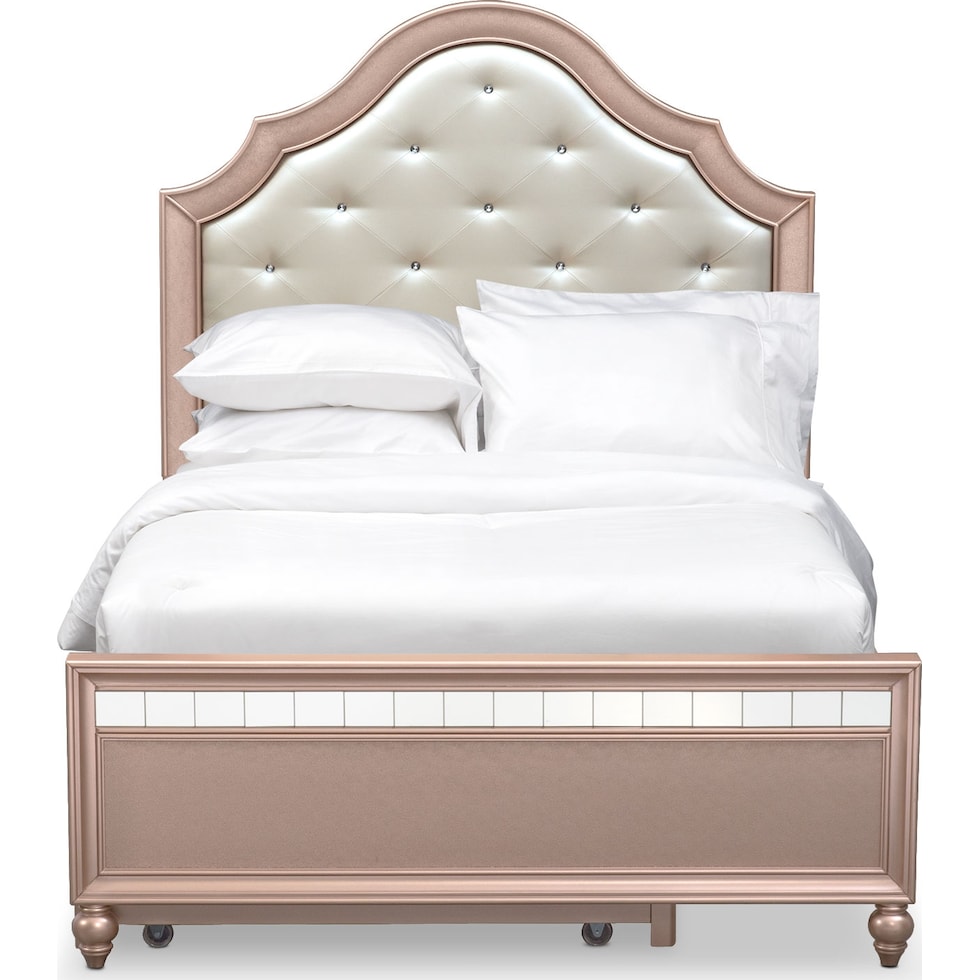 serena youth rose quartz pink full bed with trundle   