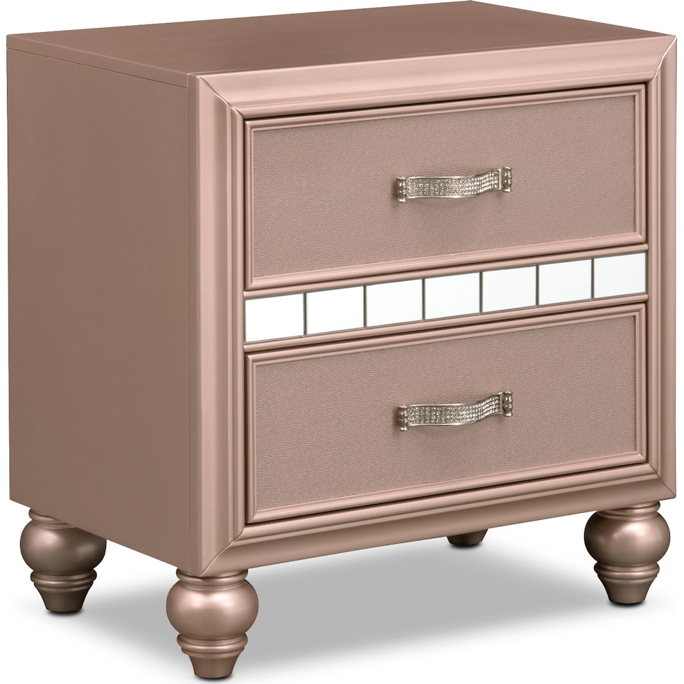 serena youth rose quartz pink nightstand   