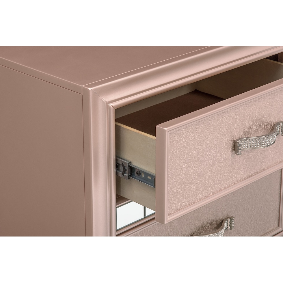 serena youth rose quartz pink nightstand   