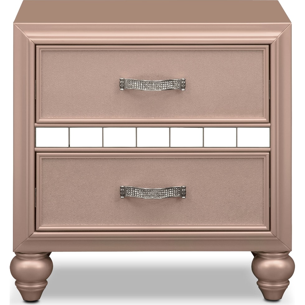 serena youth rose quartz pink nightstand   