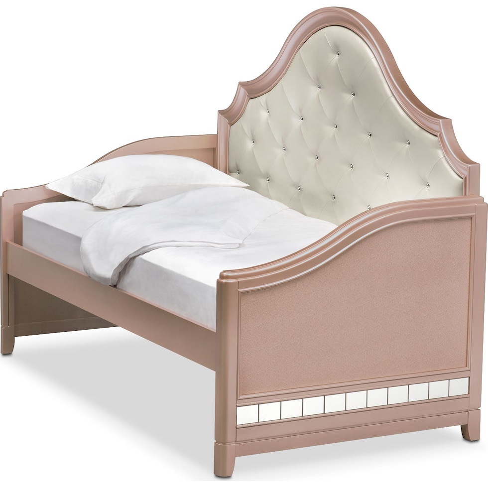 serena youth rose quartz pink twin bed   