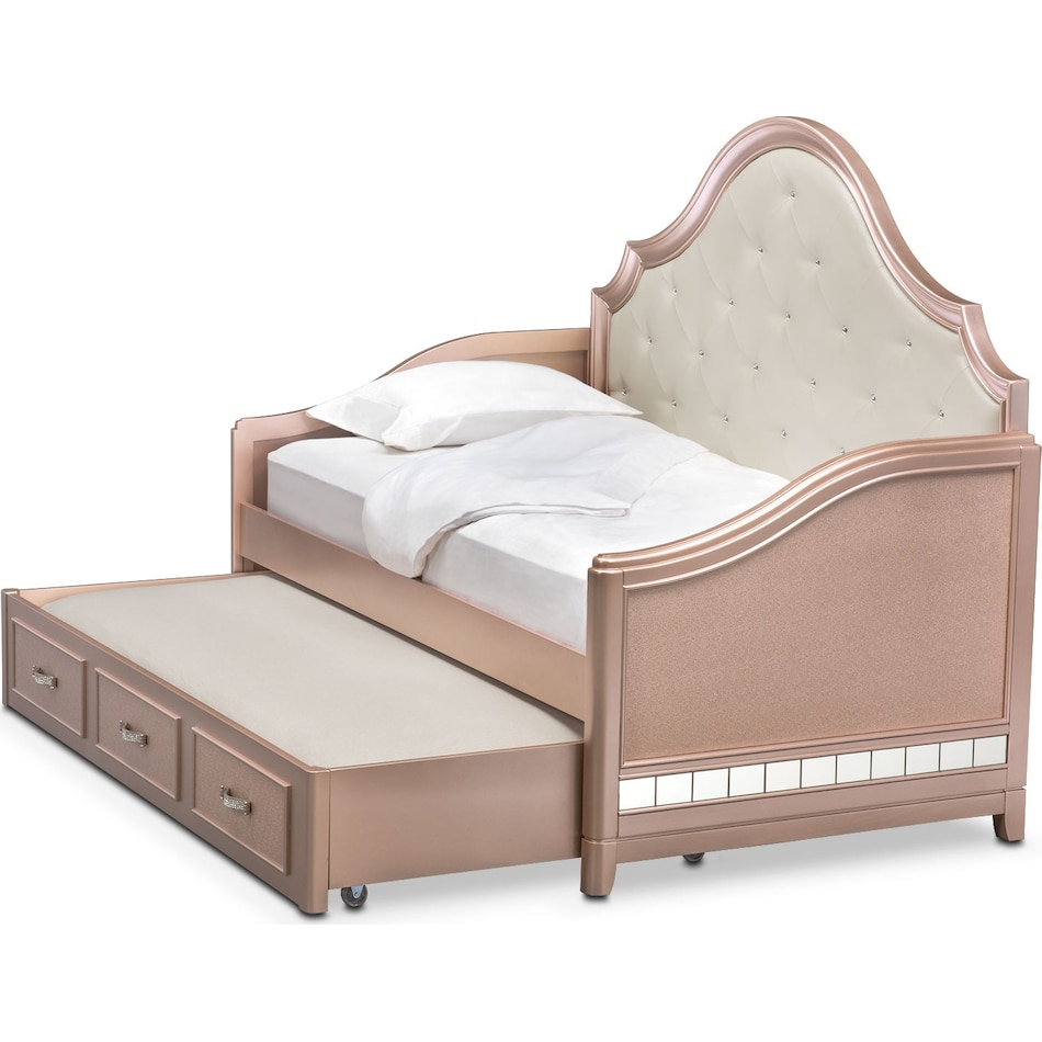serena youth rose quartz pink twin bed   