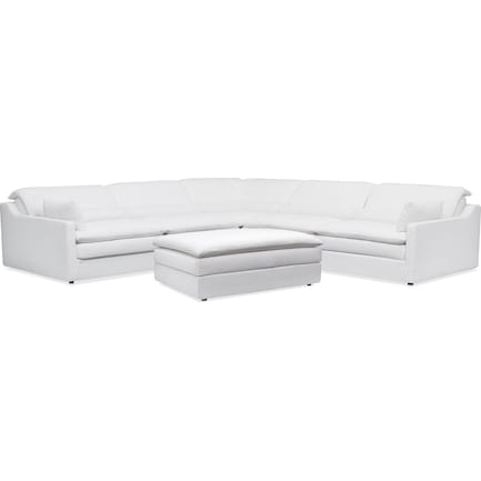 Serenity 3-Piece Sectional and Ottoman - White