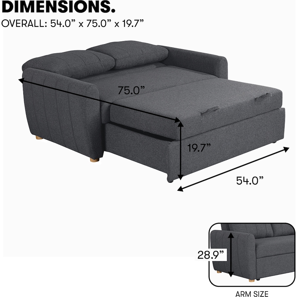 serta gray convertible loveseat   