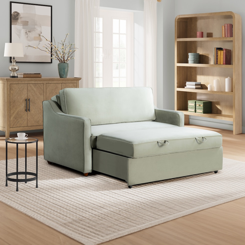 serta green conveetible loveseat   