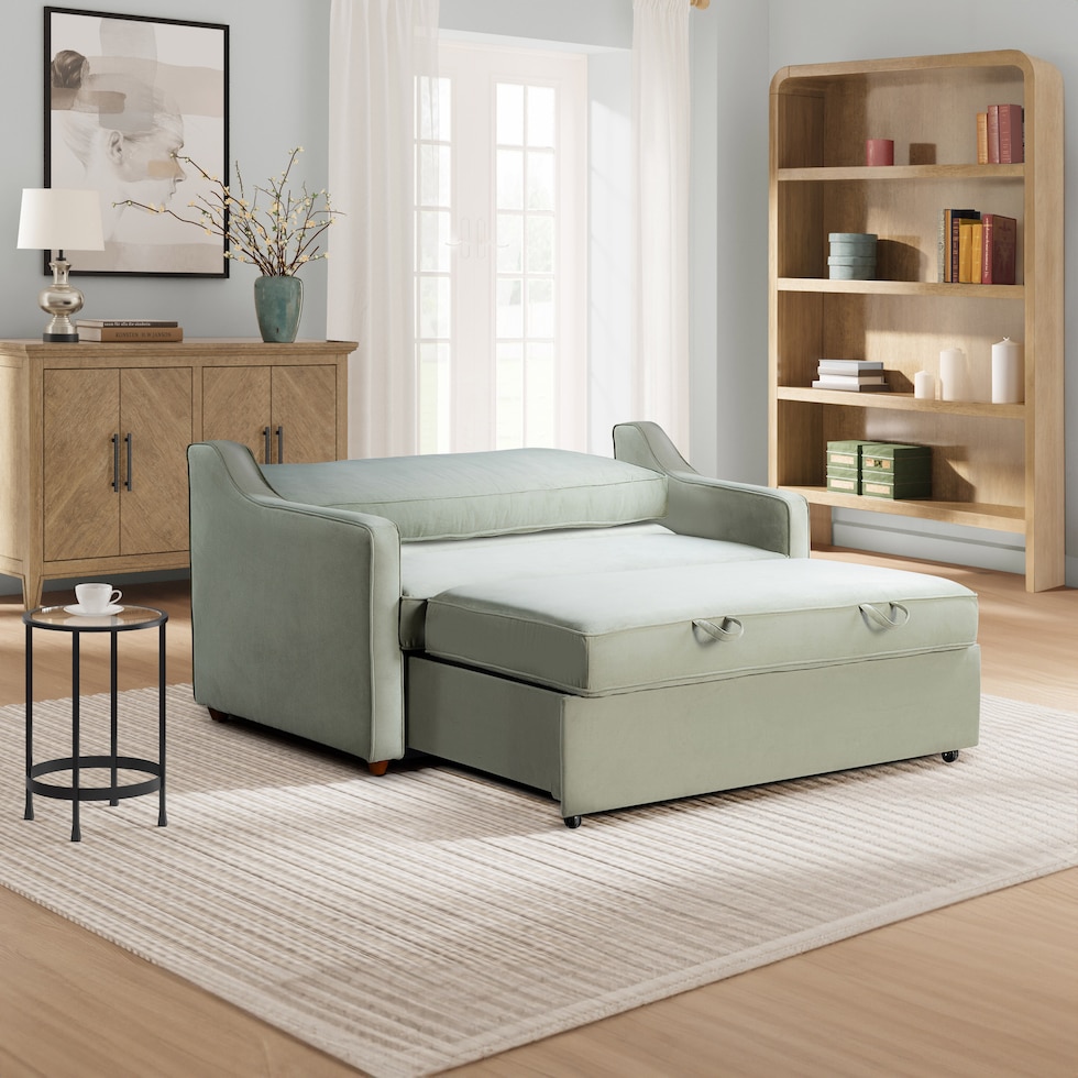 serta green conveetible loveseat   