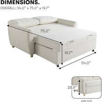 serta white convertible loveseat   