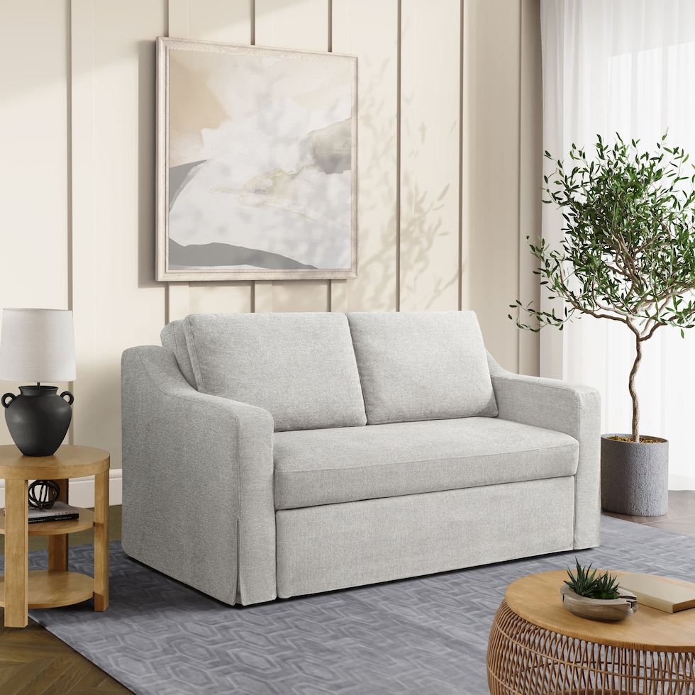 serta white convertible loveseat   