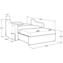serta white convertible loveseat   