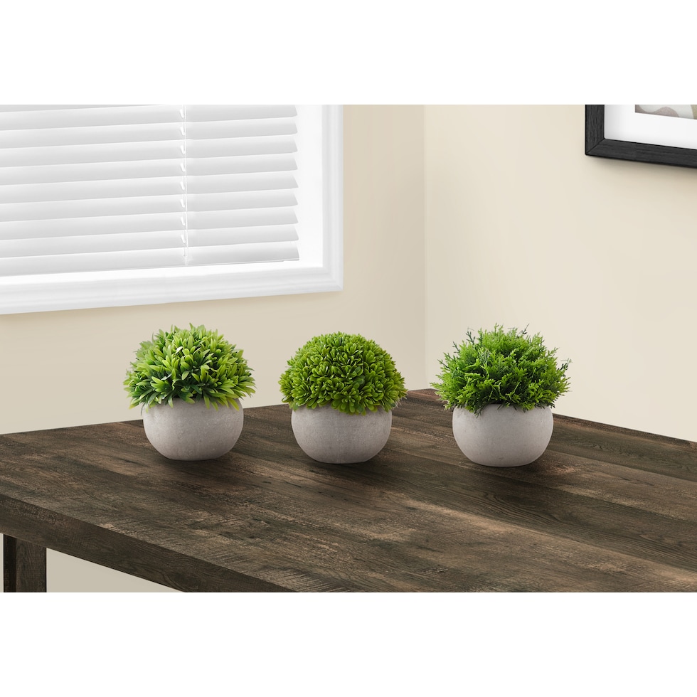 set gray faux plant   