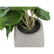 set white faux plant with planter   