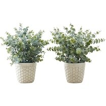 set white faux plant   