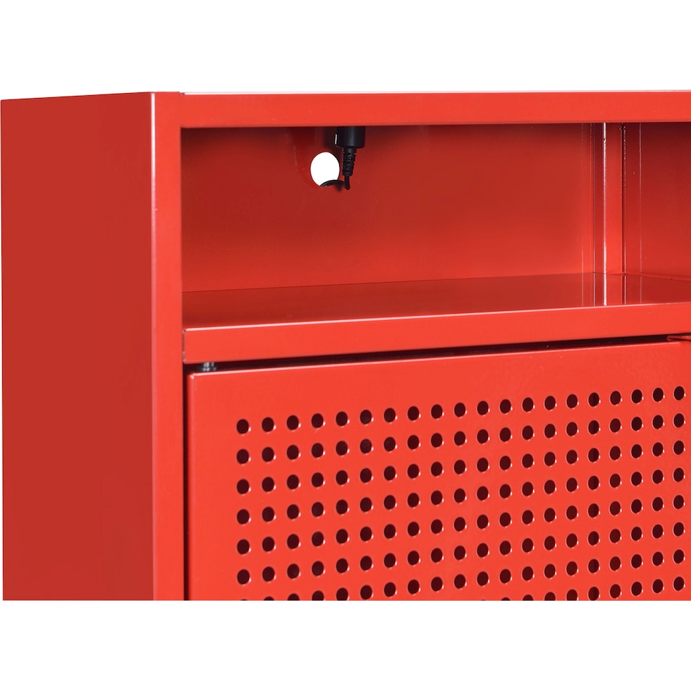 seward red nightstand   