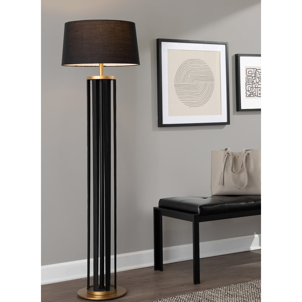 shania black floor lamp   