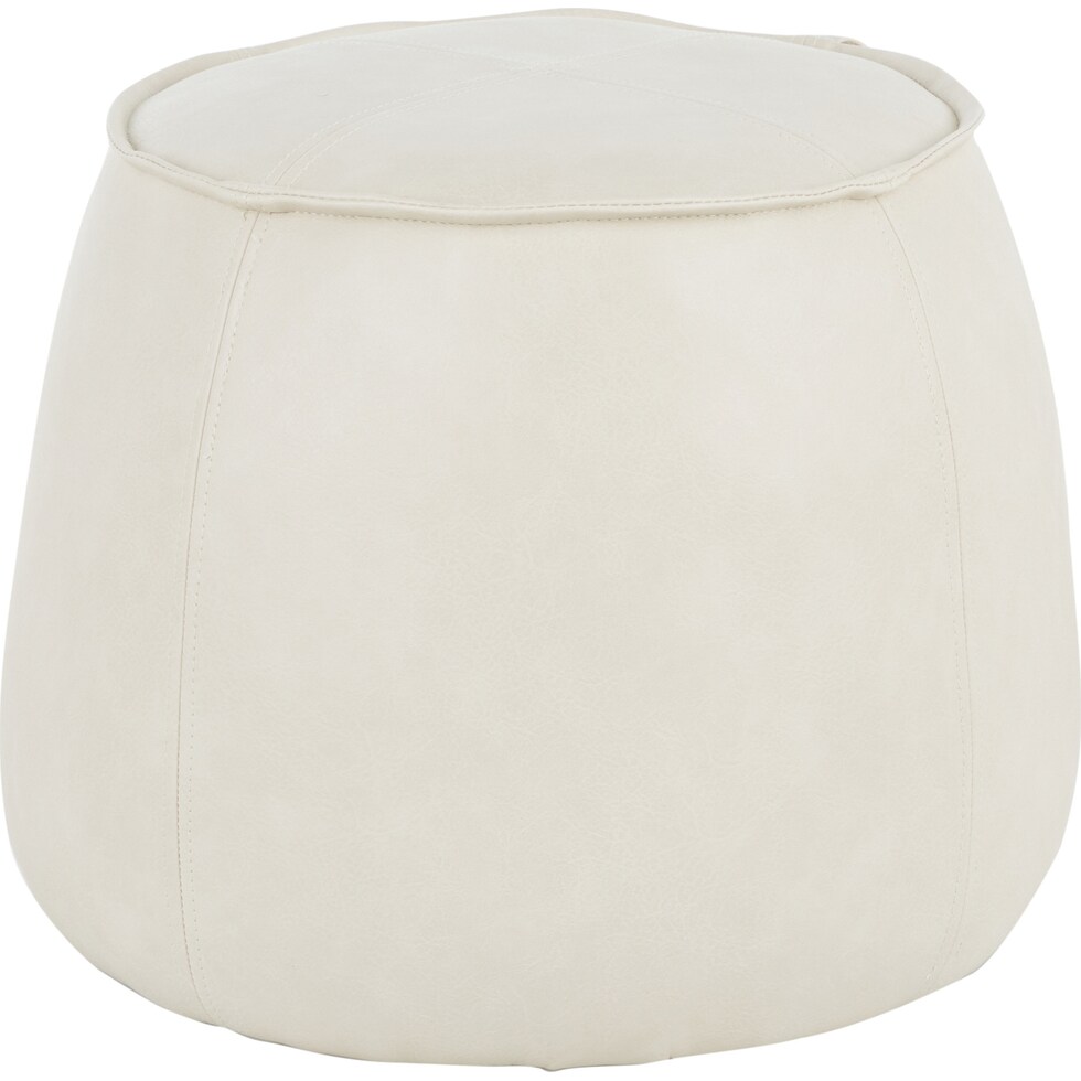 shannon white ottoman   