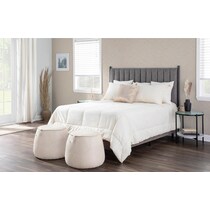 shannon white ottoman   