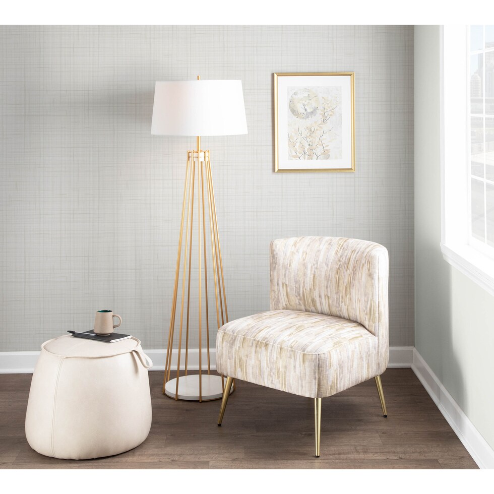 shannon white ottoman   