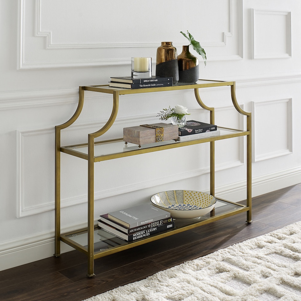 shea gold console table   