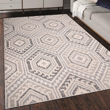 Shelton Area Rug - Cream/Gray