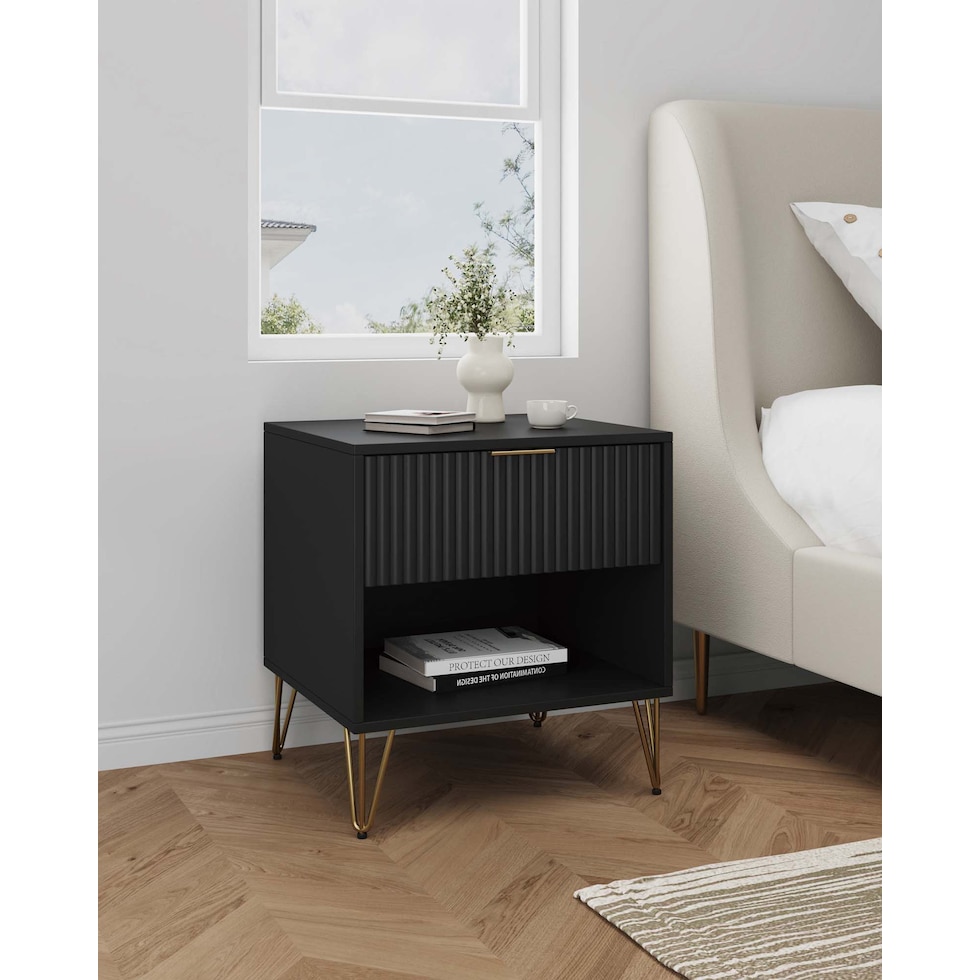 sheridan black nightstand   