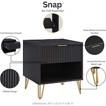 sheridan black nightstand   