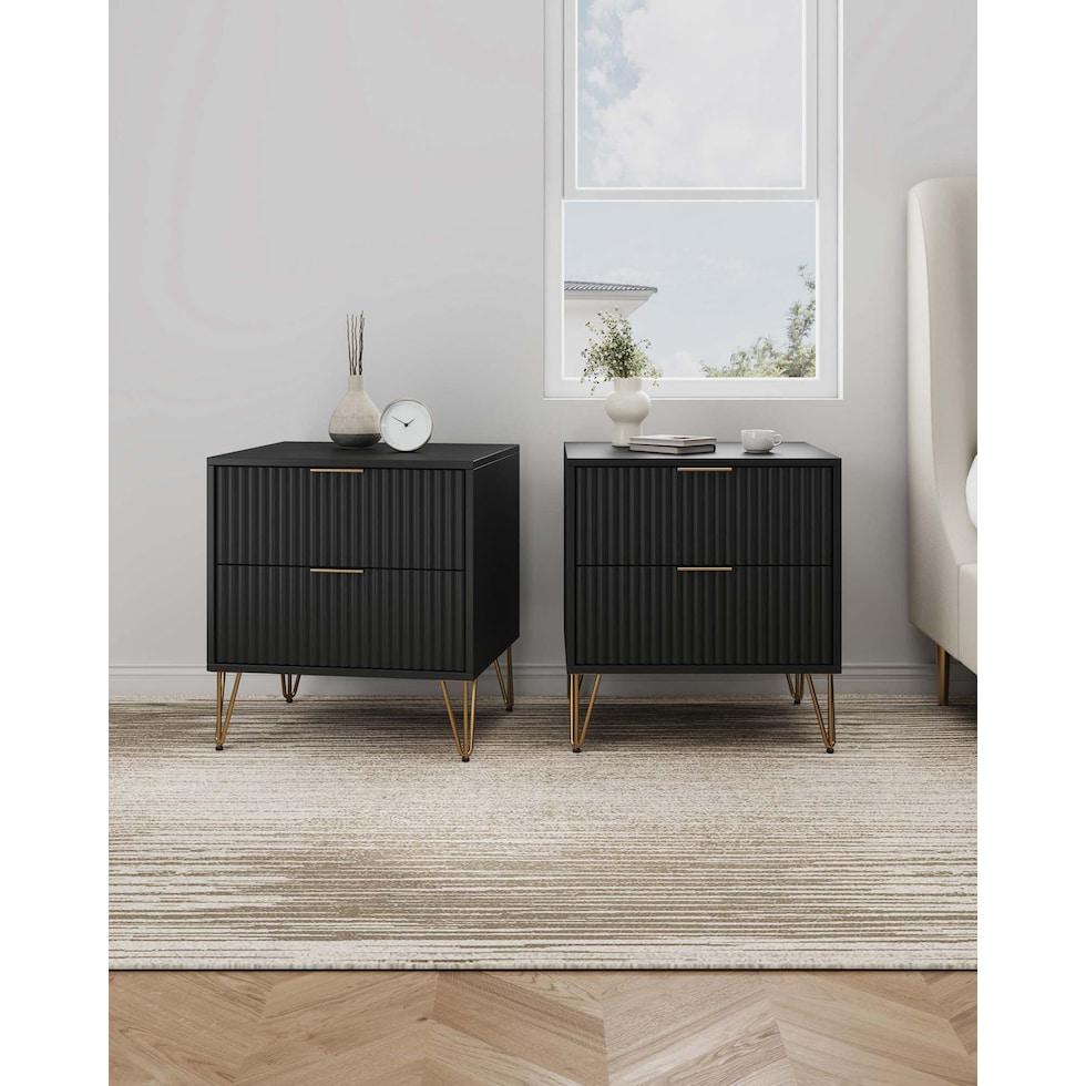 sheridan black nightstand   