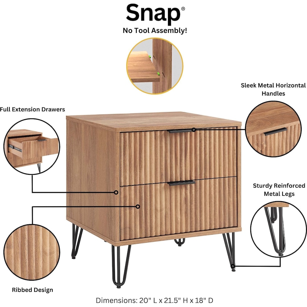 sheridan light brown nightstand   