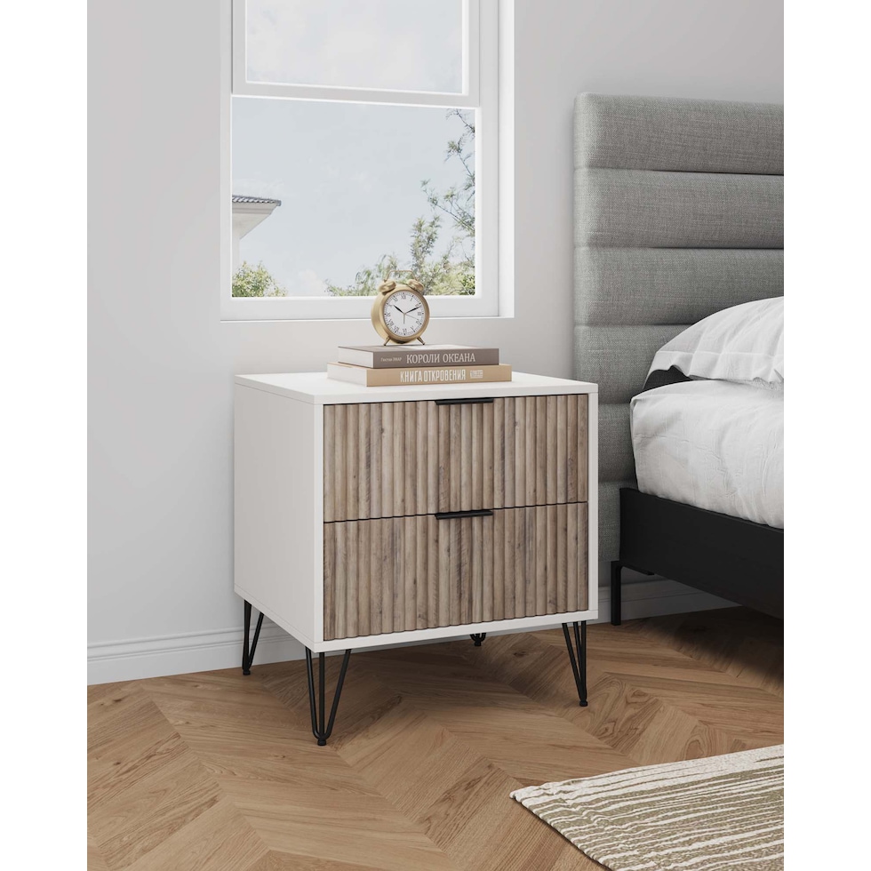 sheridan white gray nightstand   
