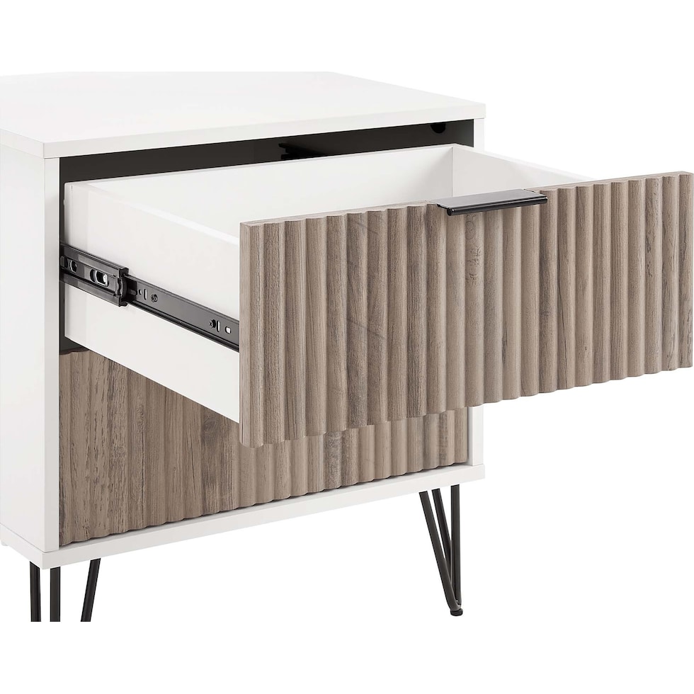 sheridan white gray nightstand   