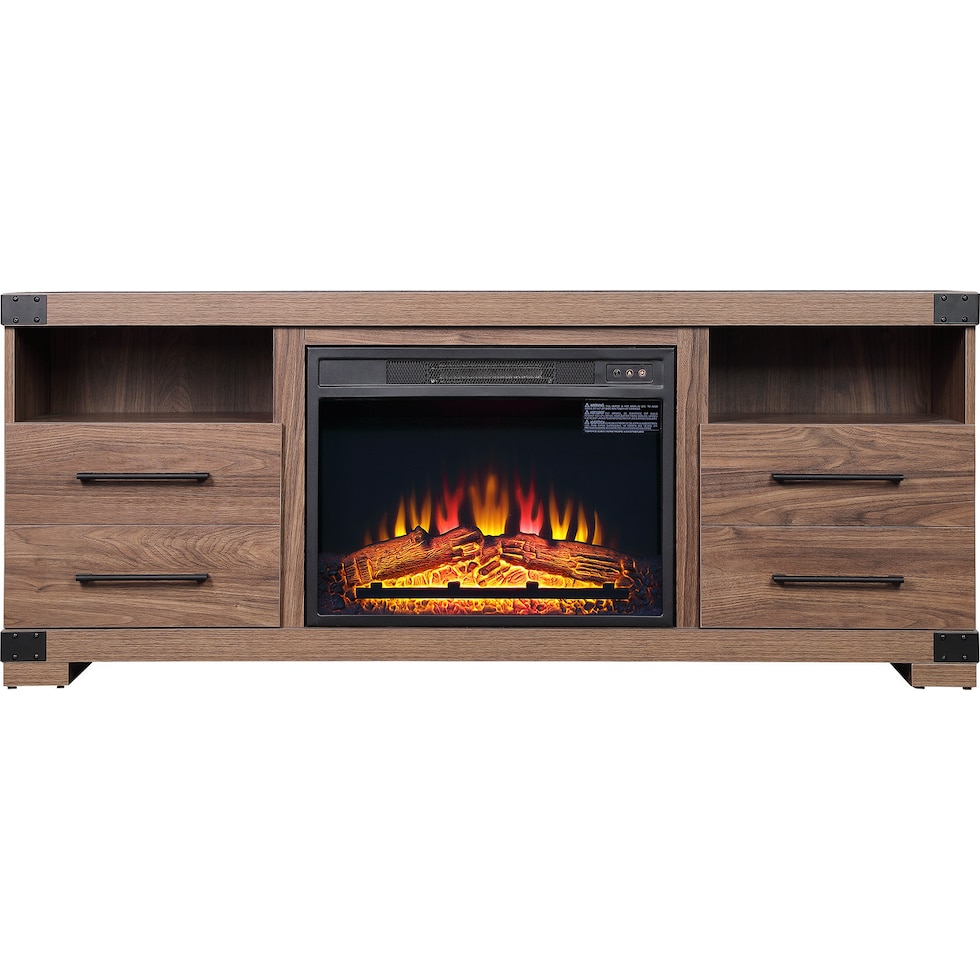 sheryl light brown fireplace tv stand   