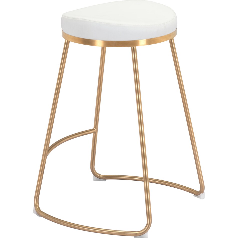 shia white gold counter height stool   