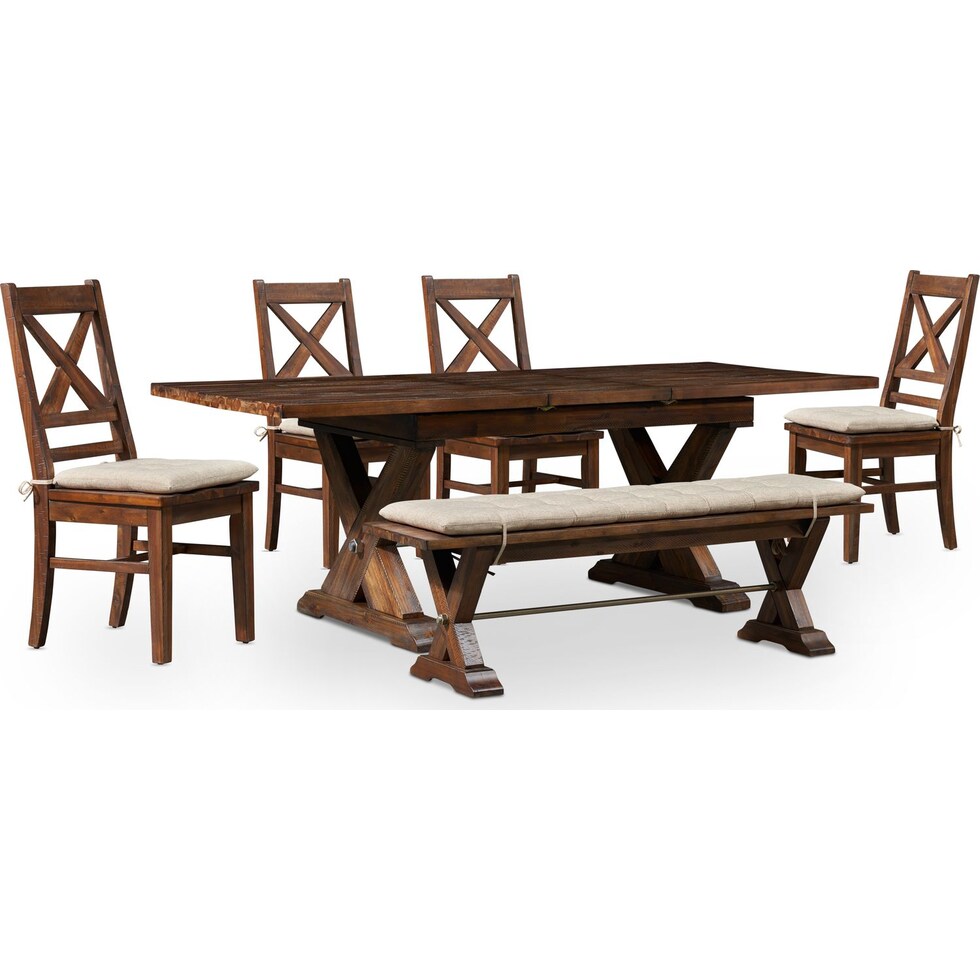 shiloh dark brown  pc dining room   