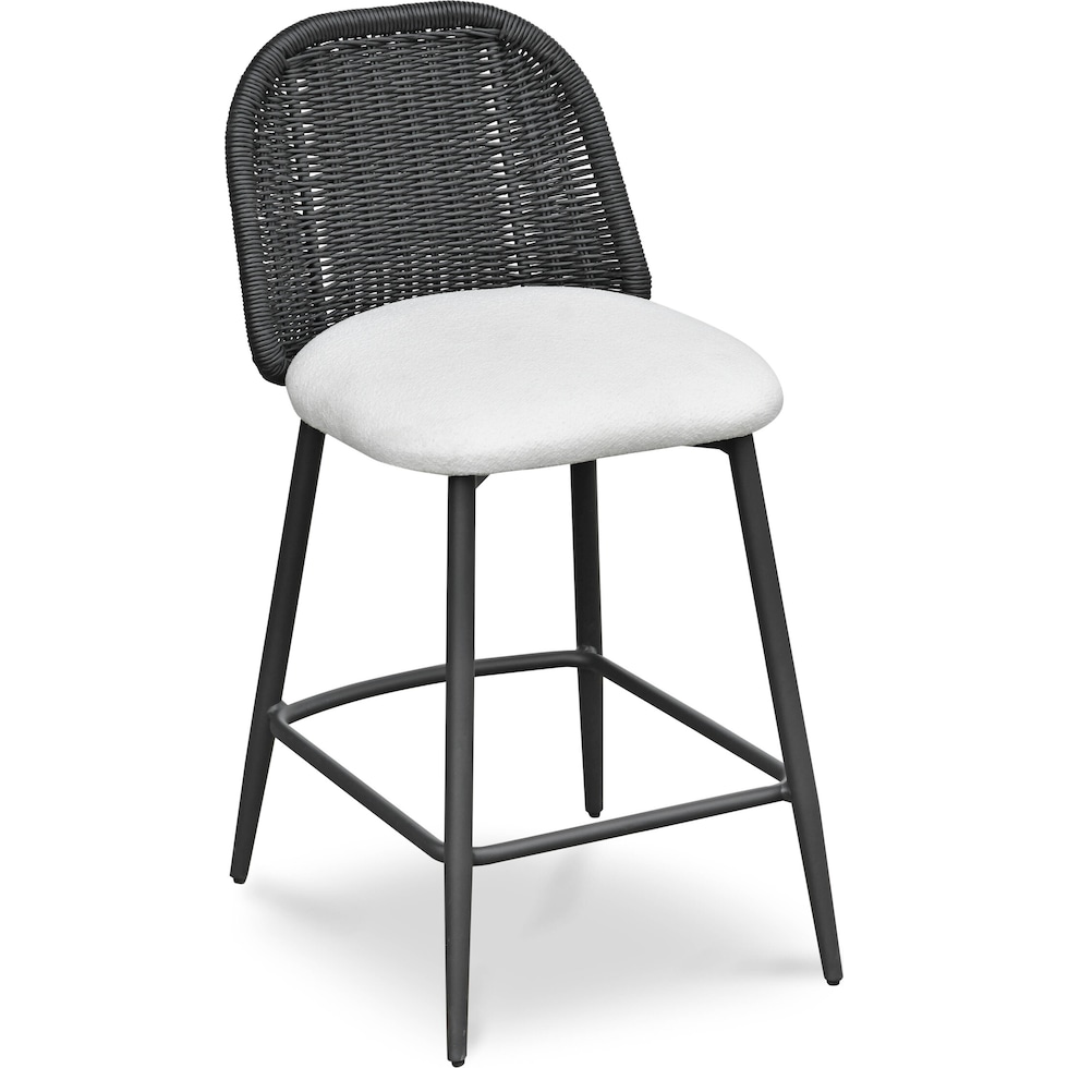 shorefront black white outdoor stool   