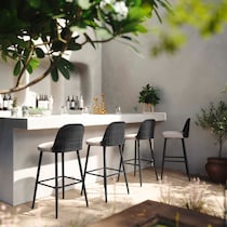 shorefront black white outdoor stool   
