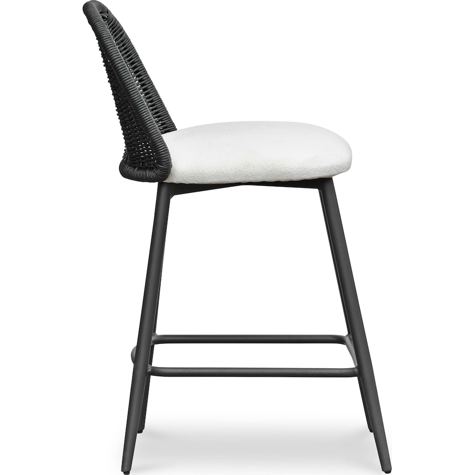 shorefront black white outdoor stool   