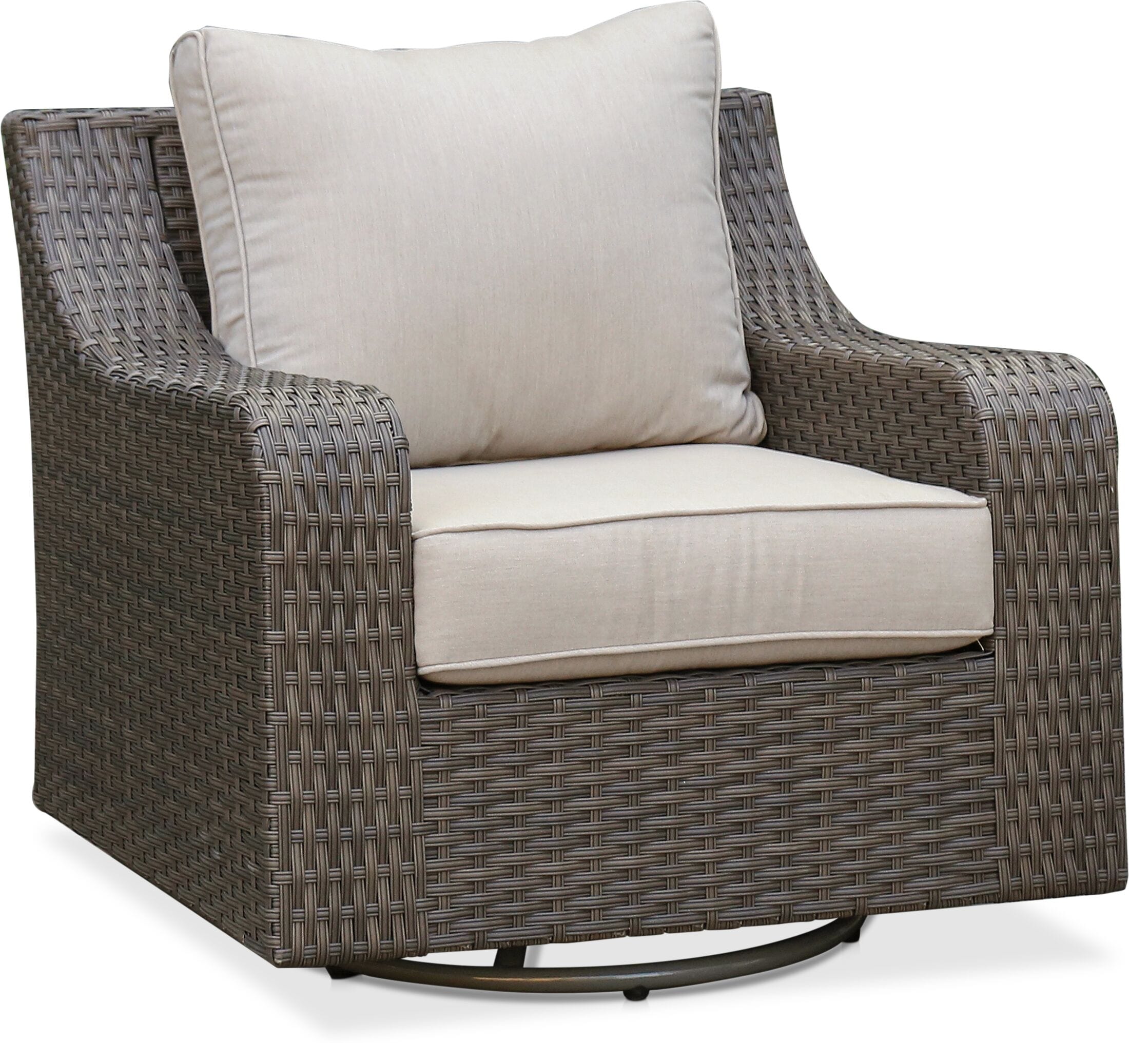 Shoreline Outdoor Swivel Chair - Gray | Value City Furniture